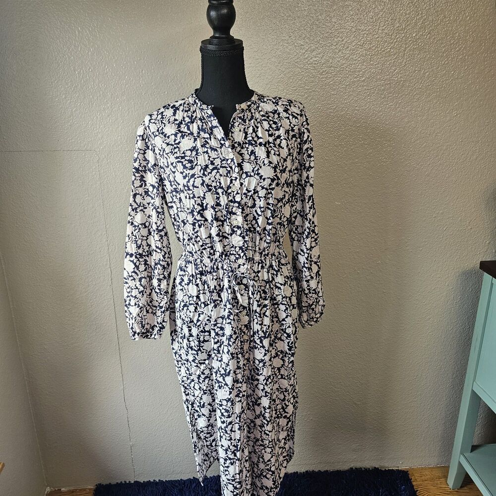 J.Crew Re-Imagined Floral Shirt Dress Women Size 2 Button Front Cottagecore L116